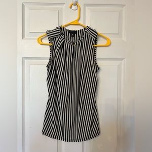 Worthington Black and White Striped Sleeveless Top